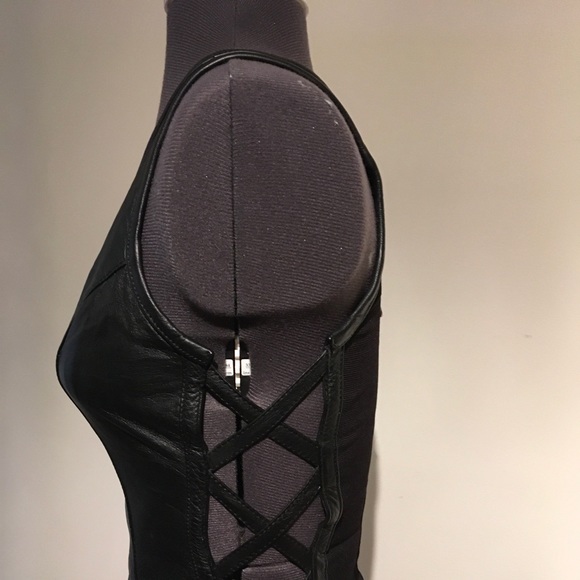 Harley Davidson leather/ fabric corset top - Picture 5 of 9